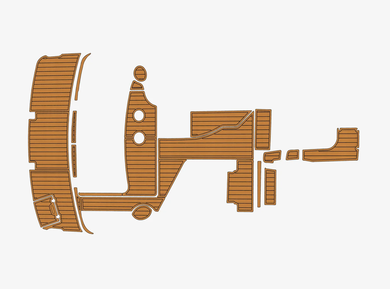 

2005-2009 RINKER 300 EC 1/4 дюйма, 6 мм, пена EVA, нескользящий морской коврик из тикового дерева, настил из ПВХ, оздоровительный ковер, морской пол