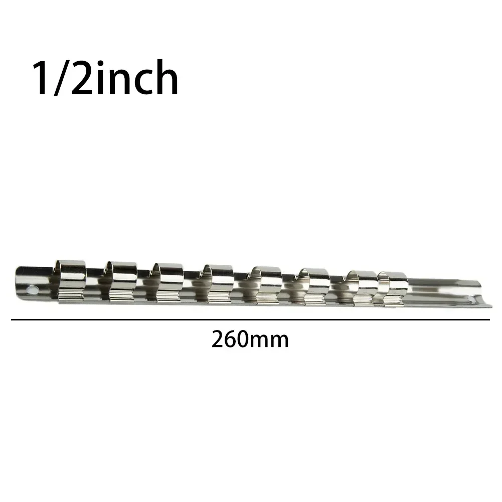 

High Quality Socket Storage Rack Holder Organizer Silver 1/2inch 1/4inch 150/190/260mm 3/8inch Equipment Hand Tools Iron On Rail