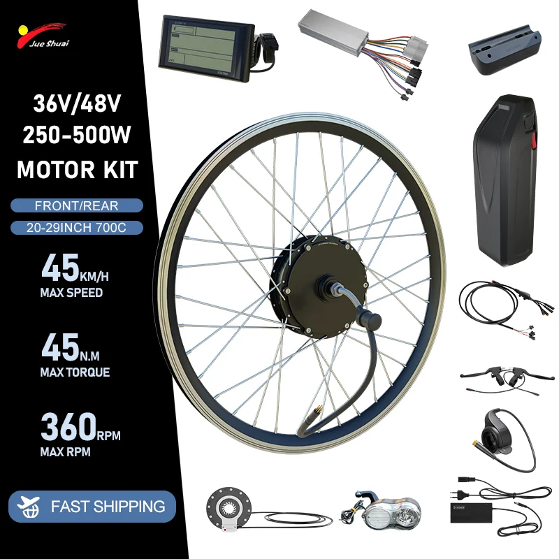 

Комплект для переоборудования электронного велосипеда 36 В 48 В с аккумулятором Hailong 13/20 Ач, передняя и задняя бесщеточная ступица, двигатель со светодиодным/ЖК-дисплеем, электрический велосипед PAS