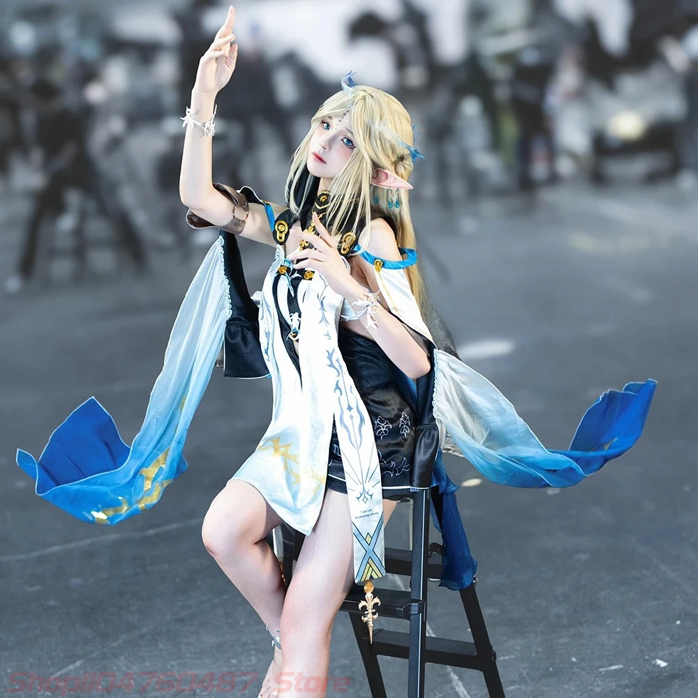 Game Wuthering Waves Cartethyia Cosplay Costume Girl Chiffon Clothing Sexy Stage Dress Up Uniform Halloween Carnival Outfit