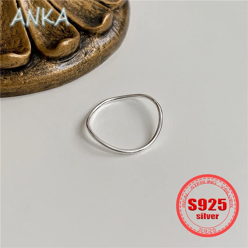 

ANKA NEW S925 Sterling Silver Curved Curved Multi-Way Women's Ring Stacked Band Ring Wholesale