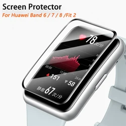 Película protectora de borde curvo para Huawei Watch Fit 2, película protectora de pantalla, no de vidrio para Huawei Band 8, 7, Honor 6