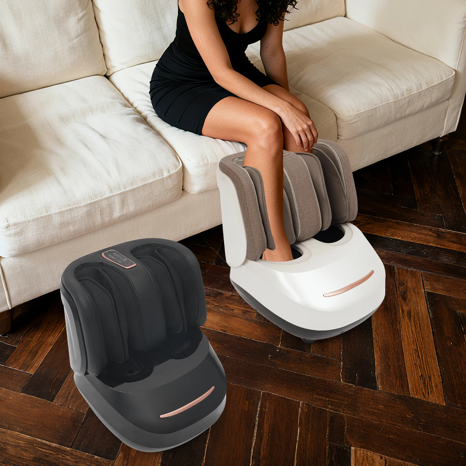 Intelligentes Beinmassagegerät, tiefes Kneten von Waden, Fußmassagegerät, 3-stufiges Akupunkturpunkt-Beinstraffung mit Airbag für 35–47 Fußgröße – Detail 8