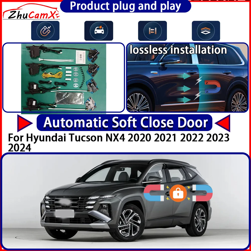 Door Lock Actuator for Hyundai Tucson NX4 2020 2021 2022 2023 2024 Soft Close Door Kit Power Latch System Auto Pull Door Easy