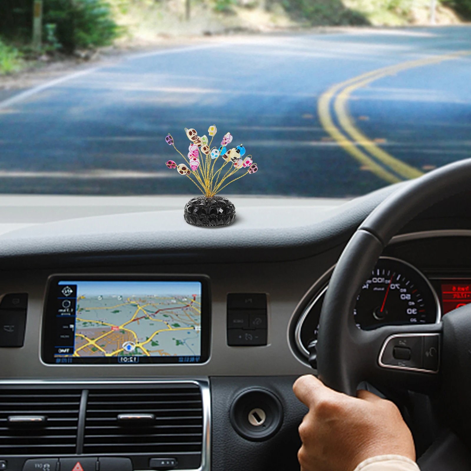 

Skull Head Car For Essential Oils Decoration Durable Plastic Ornament Multi-Functional Vehicle Accessory