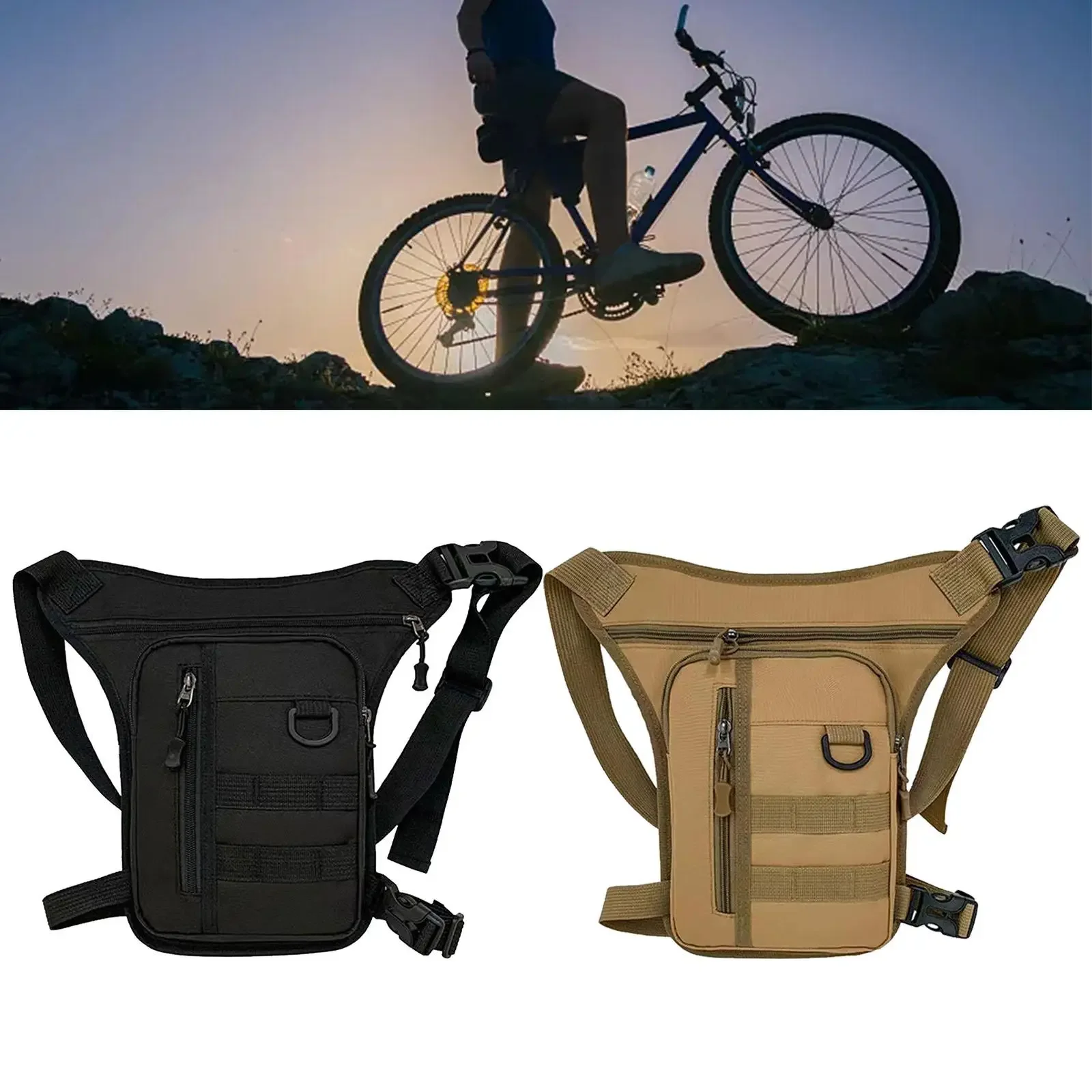 Men Waist Bag Fanny Pack Adjustable Strap Portable Thigh Pack Decor Hip Pouch Drop Leg Bag for Running Riding Travel Fishing sac