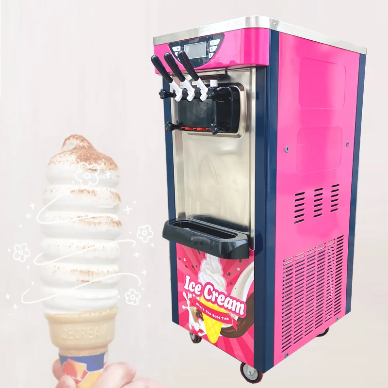 Commercial Soft Ice Cream Machine Electric Three-flavor Ice Cream Cone Ice Cream Machine 110V/220V Ice Cream Making Machine