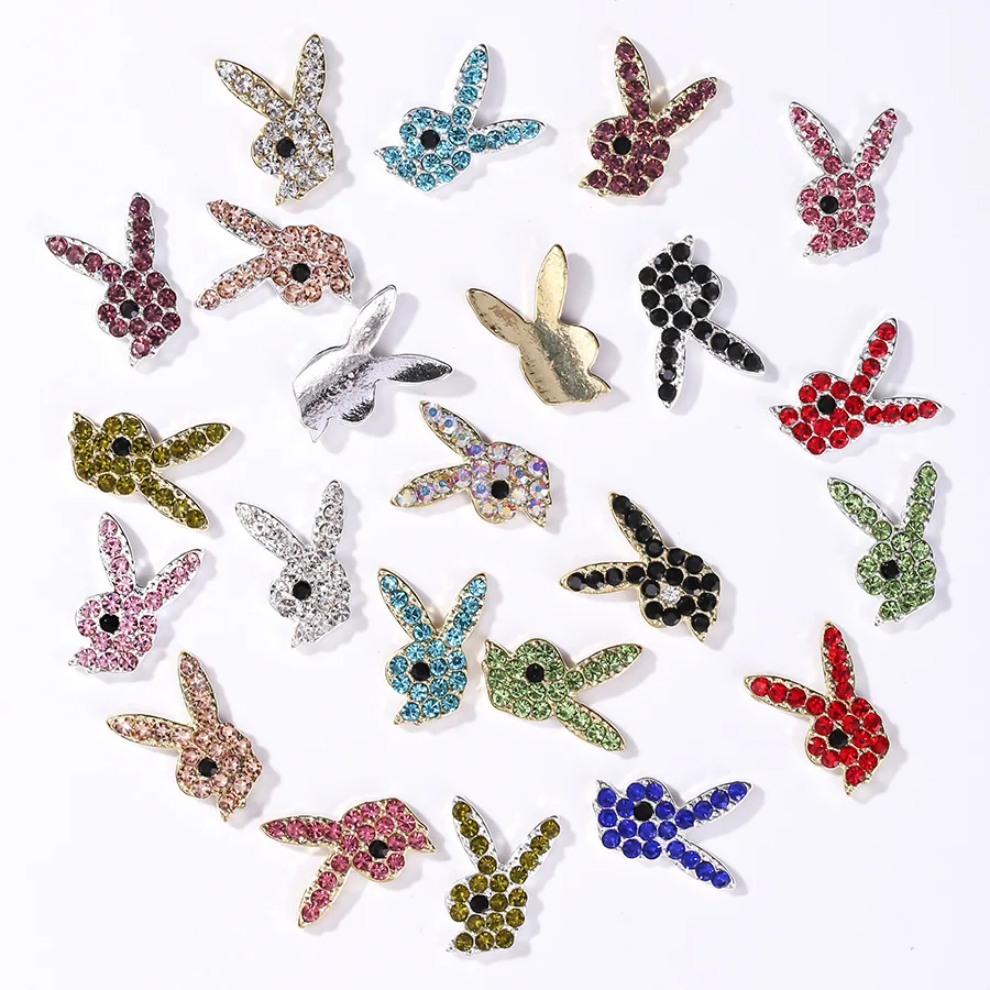 10pcs Luxury Bunny Figures Nail Charms 3d Alloy Rabbit Diamond Jewelry Crystal For Diy Manicure Nail Art Decorations Accessories