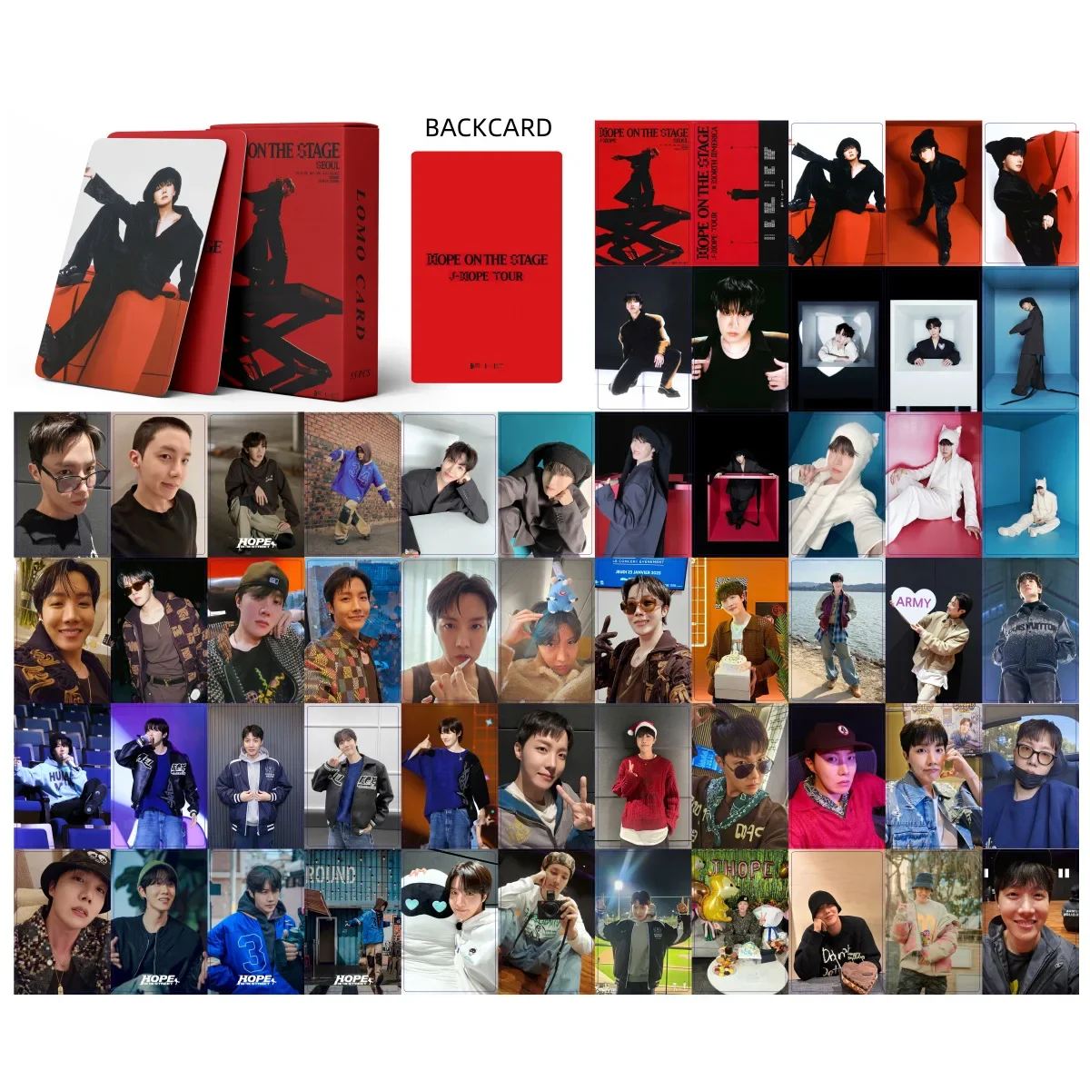 55Pcs/Set Kpop Hope on the Stage Lomo Card New Ablum HD Photo Print Pictures Postcards Photocard For Fans Collection Gifts