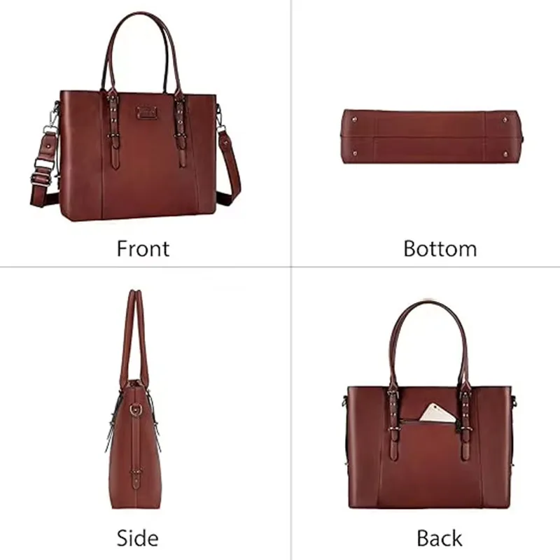 PU Leather Laptop Tote Bag for MacBook Air Pro 15 15.6 16 17 17.3 inch M4 M3 M2 M1 A2941 A2780 Mac HP Acer Surface Book Women