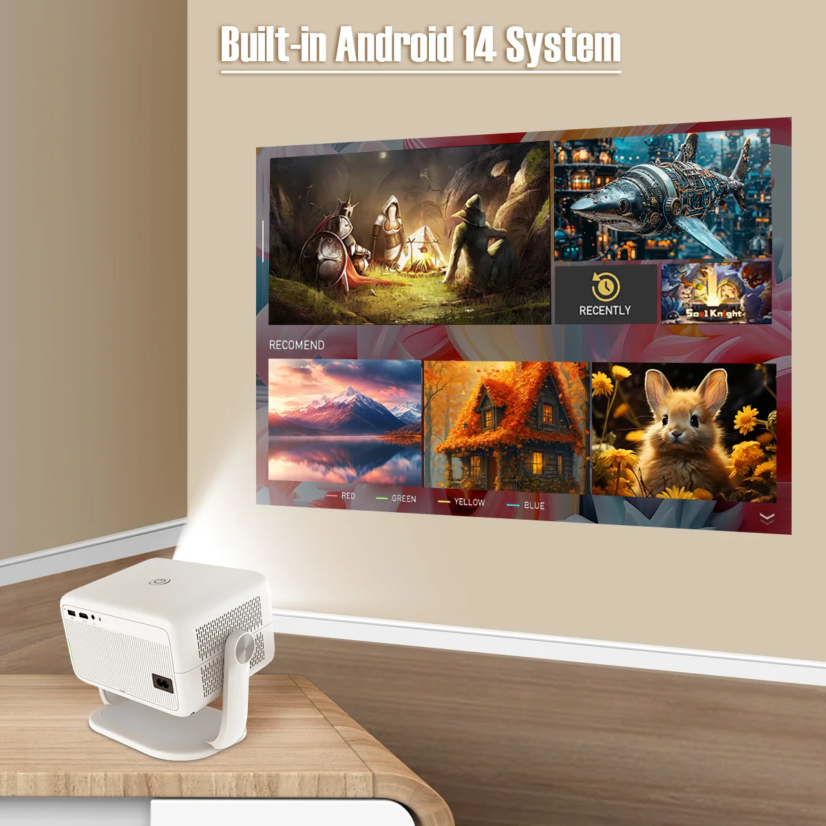 Magcubic Native 1080P 650ANSI 8K Android14 L018 Projektor mit automatischer Keystone-Korrekturfokus Wifi6 BT5.2 Tragbarer Film im Freien – Detail 15