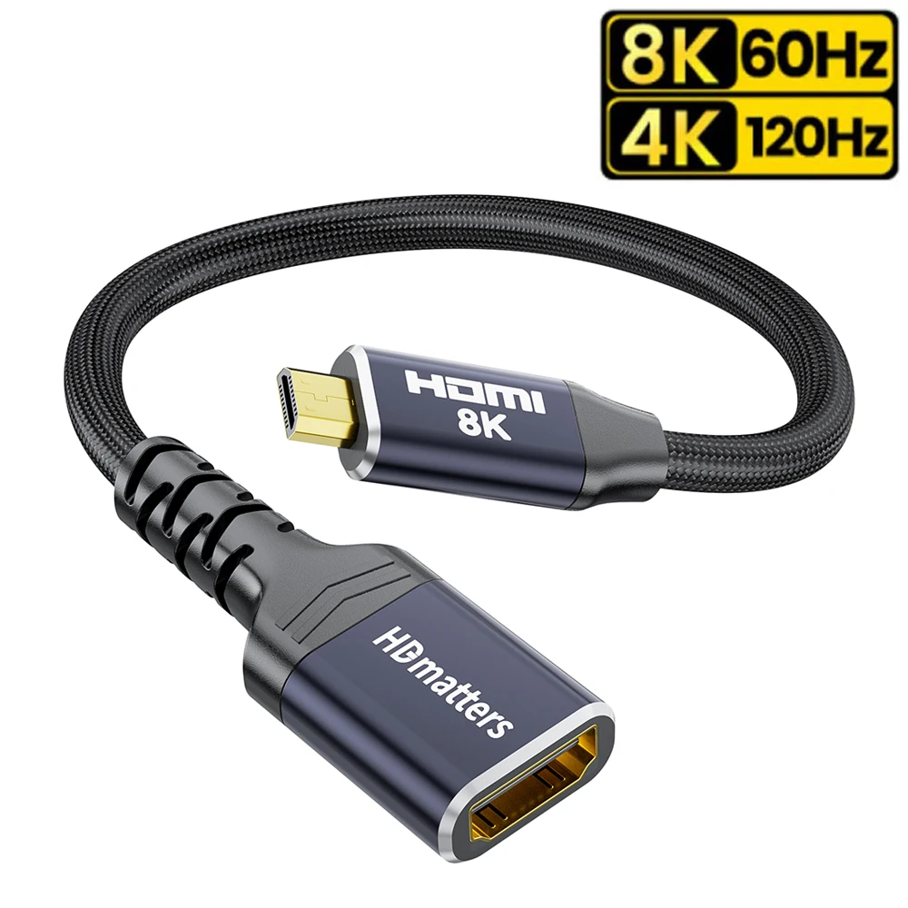 �y�Z�[�����z8K �}�C�N��HDMI�P�[�u�� 4K 120Hz �}�C�N��HDMI - HDMI 2.1 �A�_�v�^�[�P�[�u�� Raspberry Pi 5/Pi 500/�J����/�|�[�^�u�����j�^�[ HDR CEC�Ή�