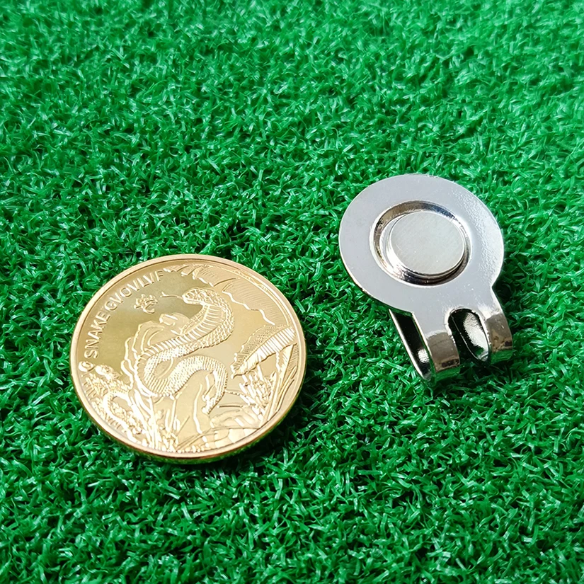 Golf Ball Marker year of the Golden Snake With Magnetic Cap Clips Gift For Golfer Boys Girl Alloy Marker Golf Accessories