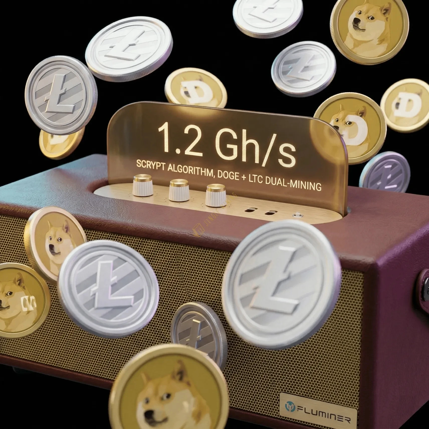 Fluminer L2 1.2Gh/s 280W LTC+DOGE WiFi Scrypt Miner for Home