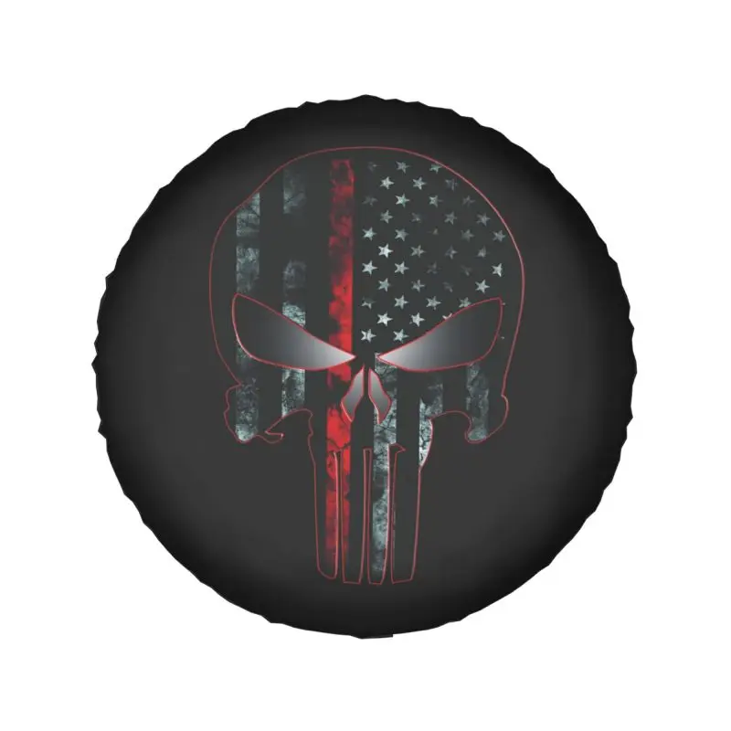 American Flag Punish Skeleton Skull Spare Wheel Cover for Mitsubishi Pajero 4x4 Trailer Tire Protector 14\