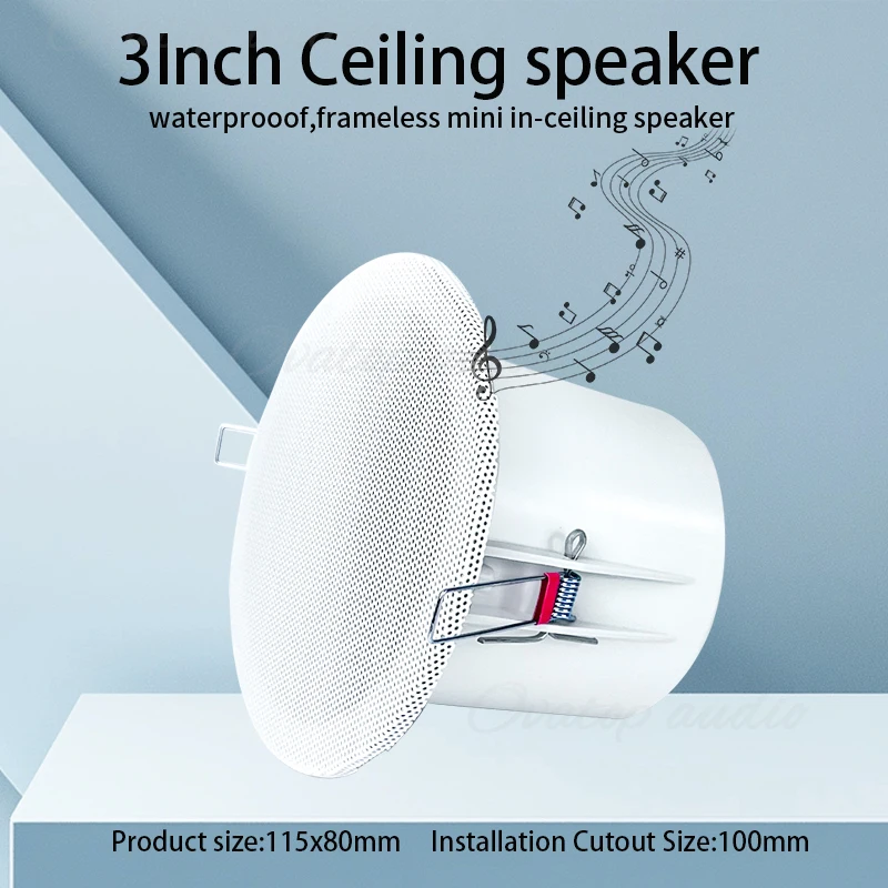 3 Inch Ceiling speaker 8Ohm Opening hole 100MM  Surround Roof Speakers For Home Background Music Audio  Ceiling Loudspeakers 