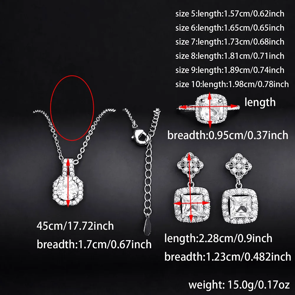 Unique Design Silver Color Princess Jewelry Set for Women Anniversary Valentine\'s Day Gift Free Shipping Items E6780-R820-X1104