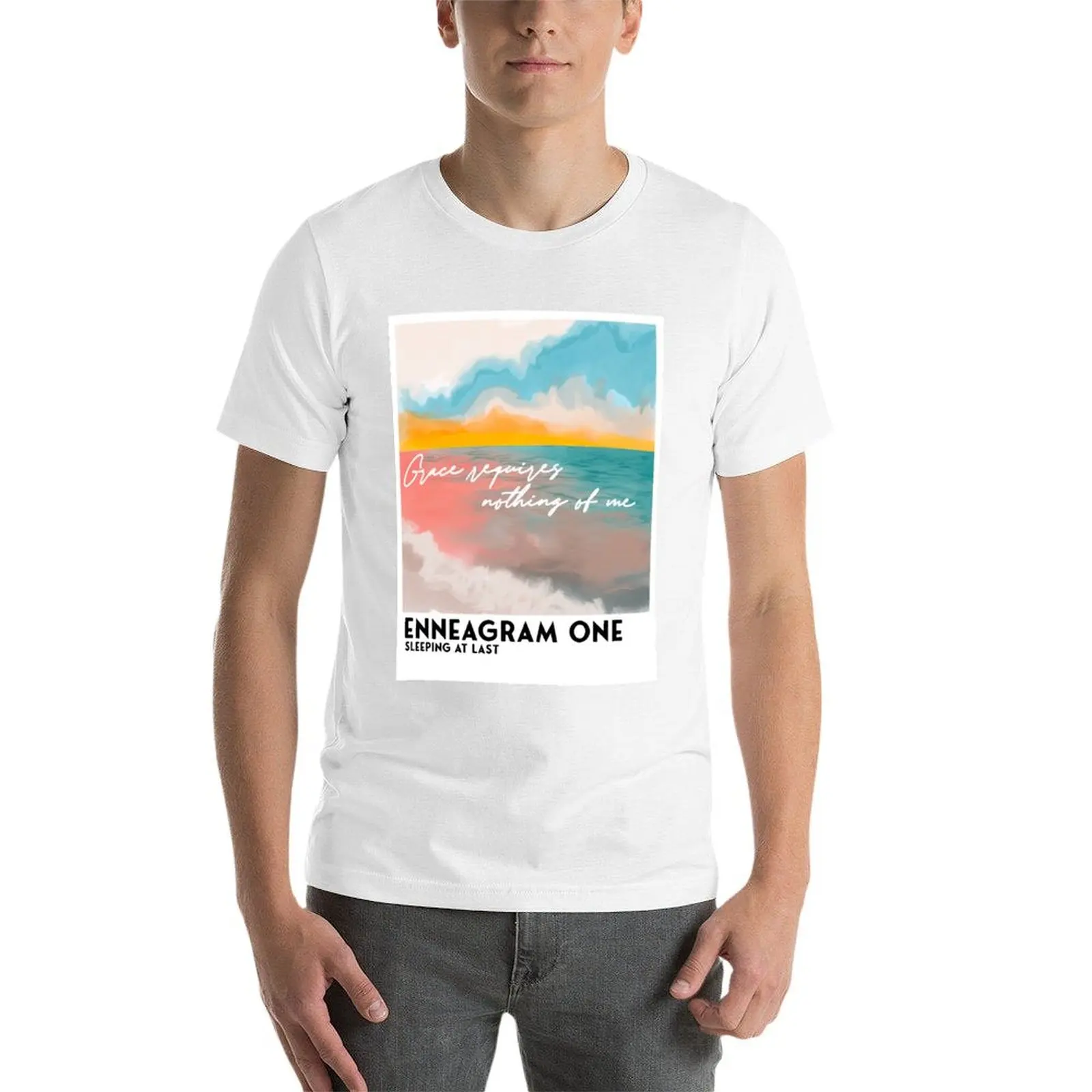تي شيرت Enneagram One Sleeping At Last تي شيرت رجالي عادي تي شيرت فاخر #4