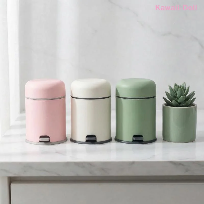 1/12 Dollhouse Miniature Foot-operated Trash Can Model Miniature Garbage Can Ornament Miniature Furniture Scene Decor