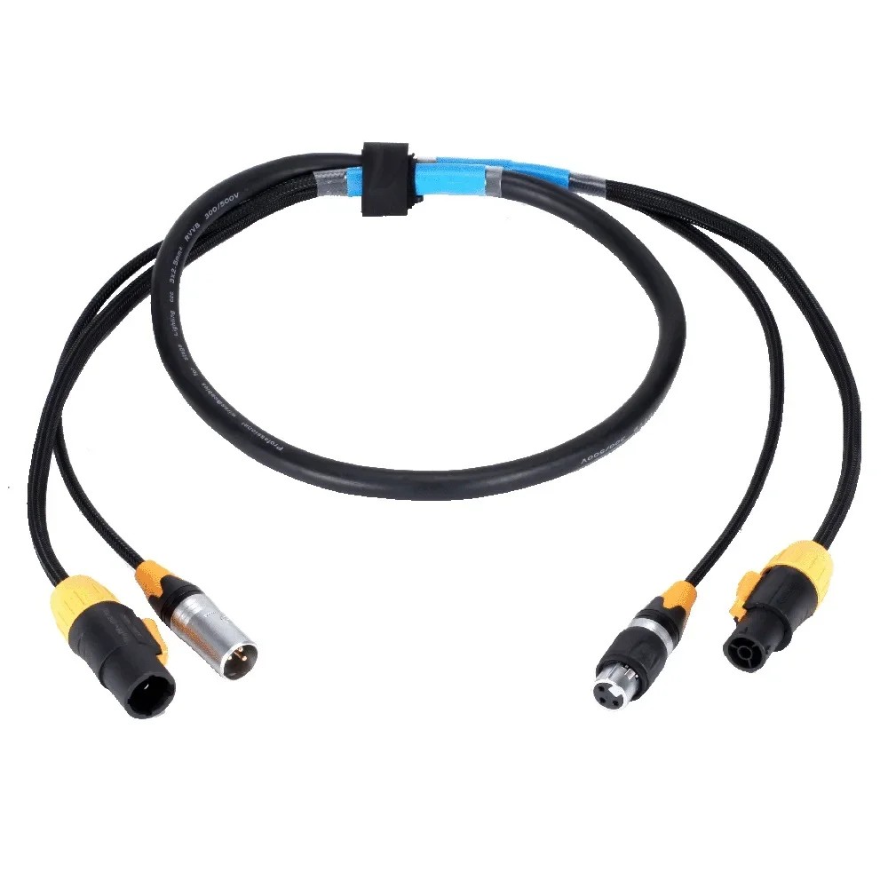 Cable híbrido DMX & Power 2 en 1 con conector XLR Powercon de 3 pines/5 pines 3x2,5 mm combi 512 cables de alimentación etapa