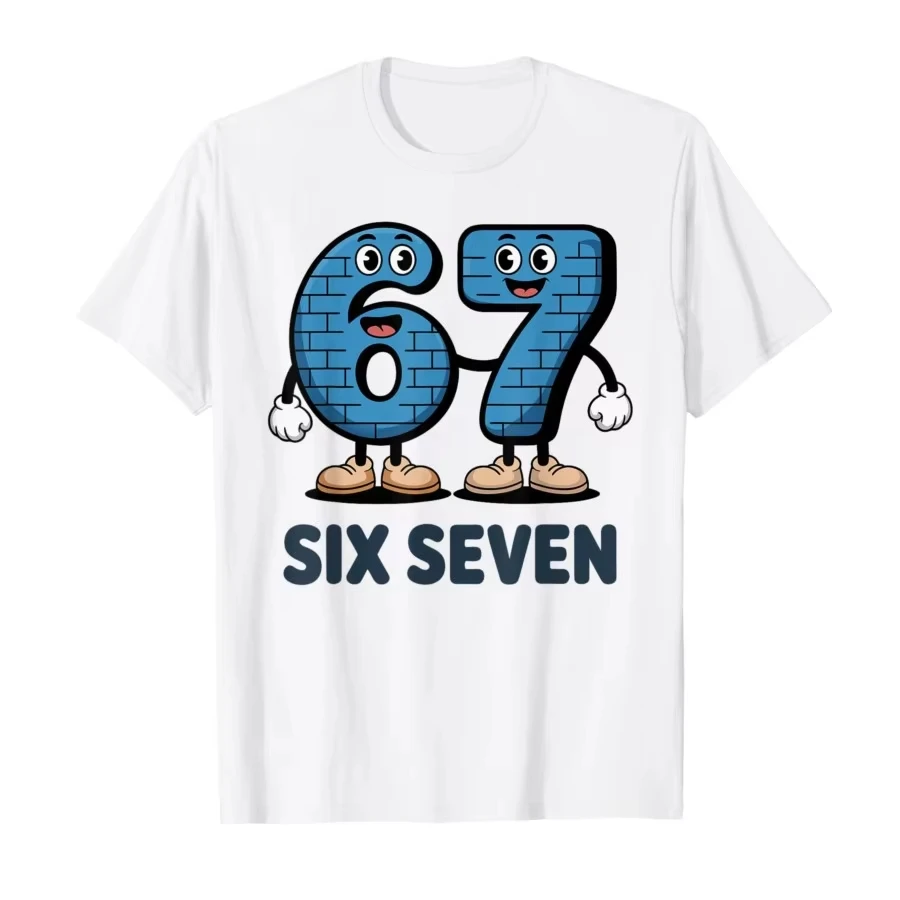 ملابس الرجال للجنسين 67 ستة سبعة مضحك الإيطالية Brainrot الاطفال الألعاب ميمي تي شيرت للرجال 100% القطن تي شيرت قصيرة الأكمام بلايز #2