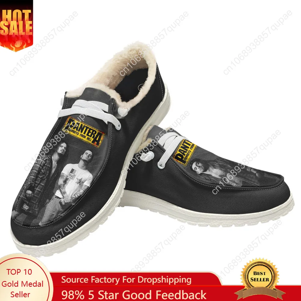 

Pantera Metal Band Plush Casual Shoes Flat Shoe Rock Band Mens Womans Breathable Casual Lightweight Footwear Custom Made Shoe