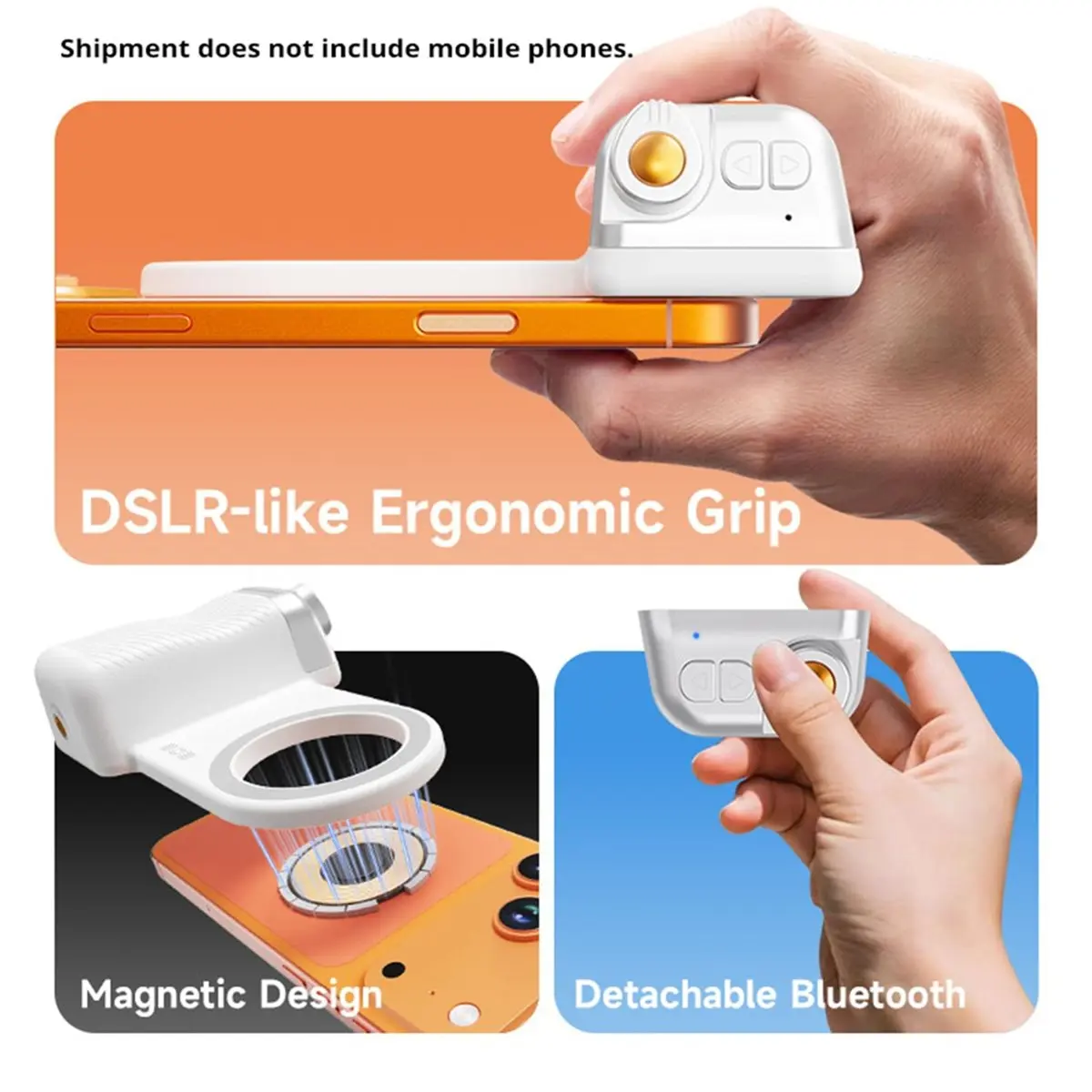 Dual-Sided Magnetic Bluetooth Camera Assistant Portable Remote Control Handheld Image Stabilizer with Fill Light