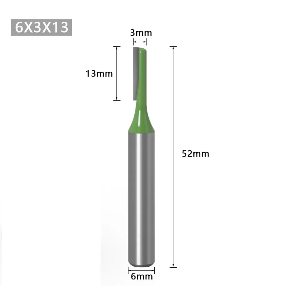 6MM Shank Milling Cutter Wood Carving Single Double Flute Straight Router Bit High Strength Woodwork Tool Set
