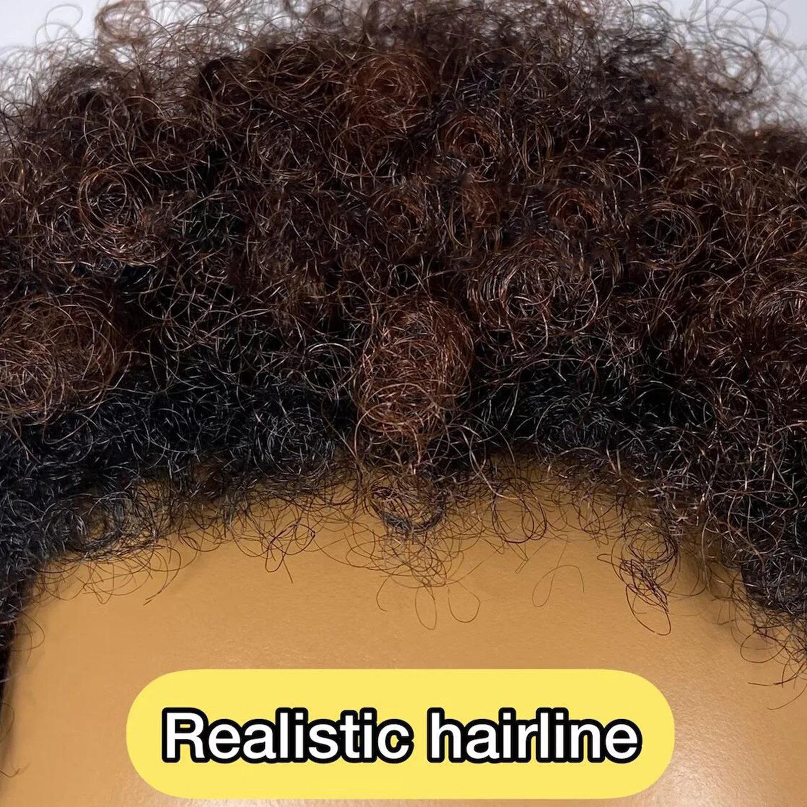 Ombre highlight honey brown Low cut afro wig/Afro pixie wig/short wig 200% density 100% remy human hair