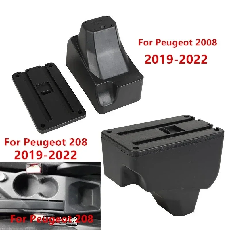 NEW For Peugeot 2008 Armrest For Peugeot 208 Car Armrest box 2019-2024 Retrofit parts Interior details Storage accessories USB