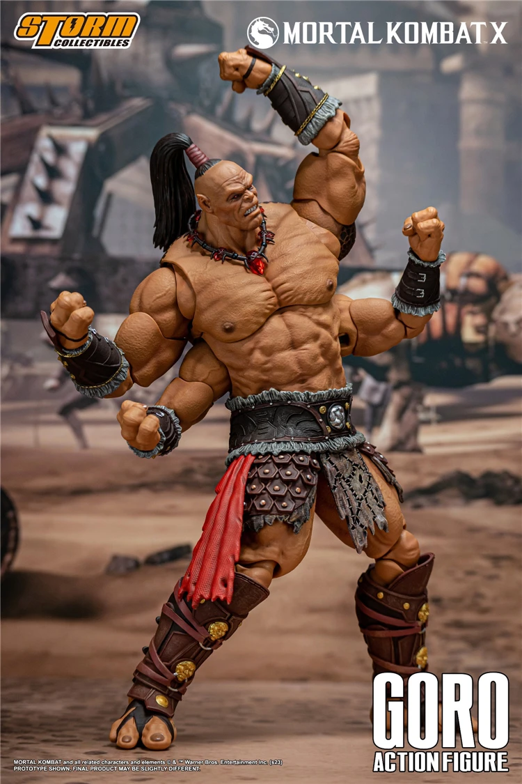 Original Storm Toys 1/12 Mortal Kombat X Goro Three-Head Configuration Hot Blood  Anime Action Figures Model Toy Boys' Toy Gift