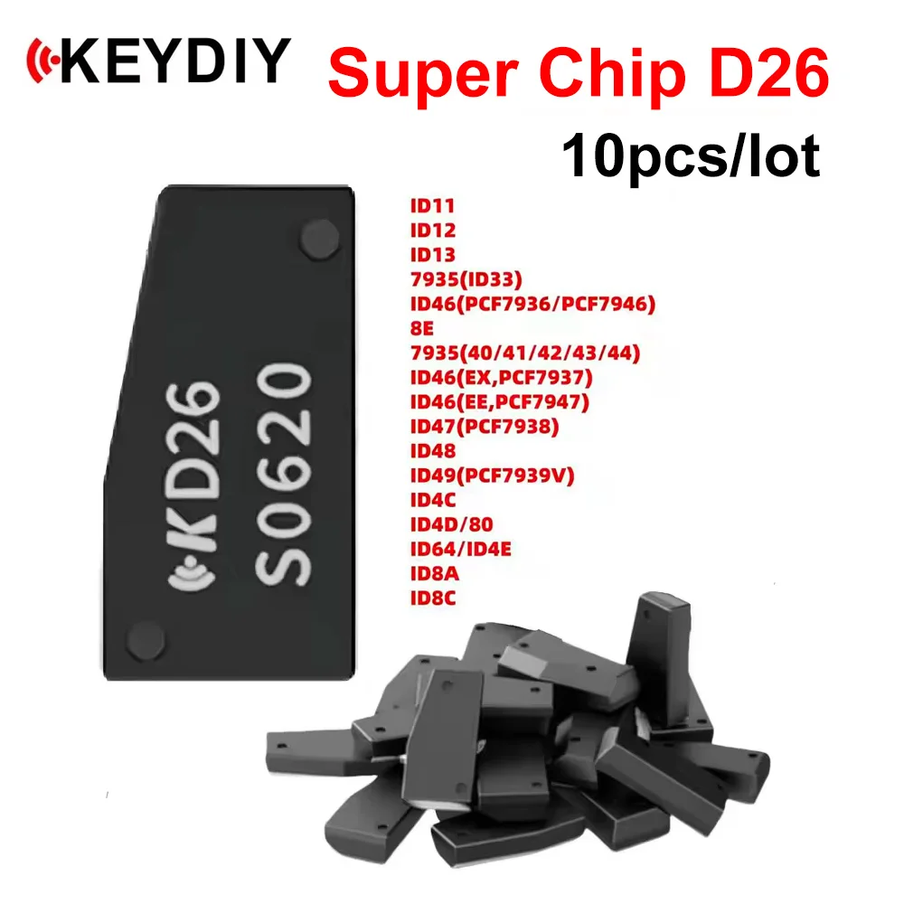 

10 шт./лот KEYDIY KD супер чип D26 чип транспондера поддержка 8A 8C PCF7935 PCF7936 ID46 ID47 ID48 ID49 ID4D ID80 ID64 ID4E