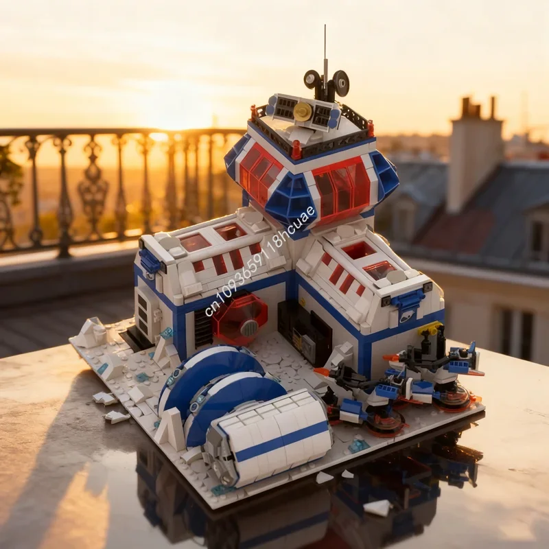 Bloques de construcción modelo planetados en hielo espacial MOC, 1827 Uds., regalos de navidad, arquitectura, juguetes para montar, ladrillo creativo, cumpleaños