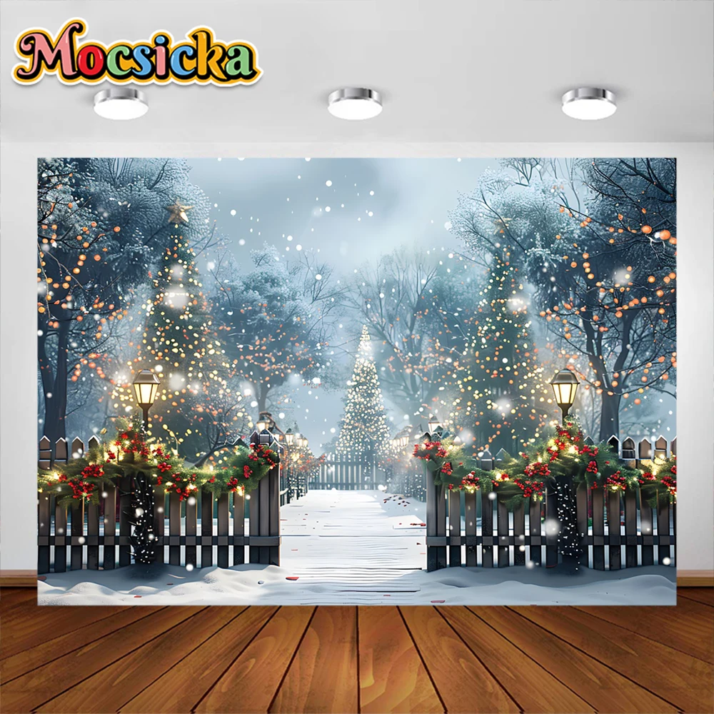 Merry Christmas Backdrops For Photography Xmas Fireplace Tree Gifts Baby Shower Family Party Background Studio Shoots Props