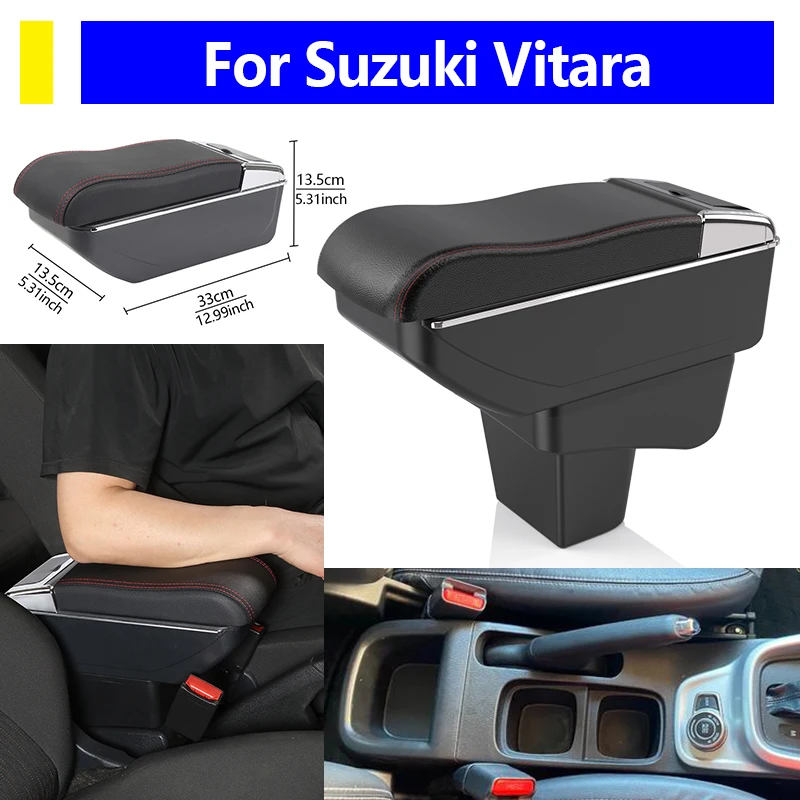 

Автозапчасти для Suzuki Vitara, ящик для хранения центральной консоли, подлокотник, автомобильные принадлежности, органайзер, аксессуары для салона автомобиля
