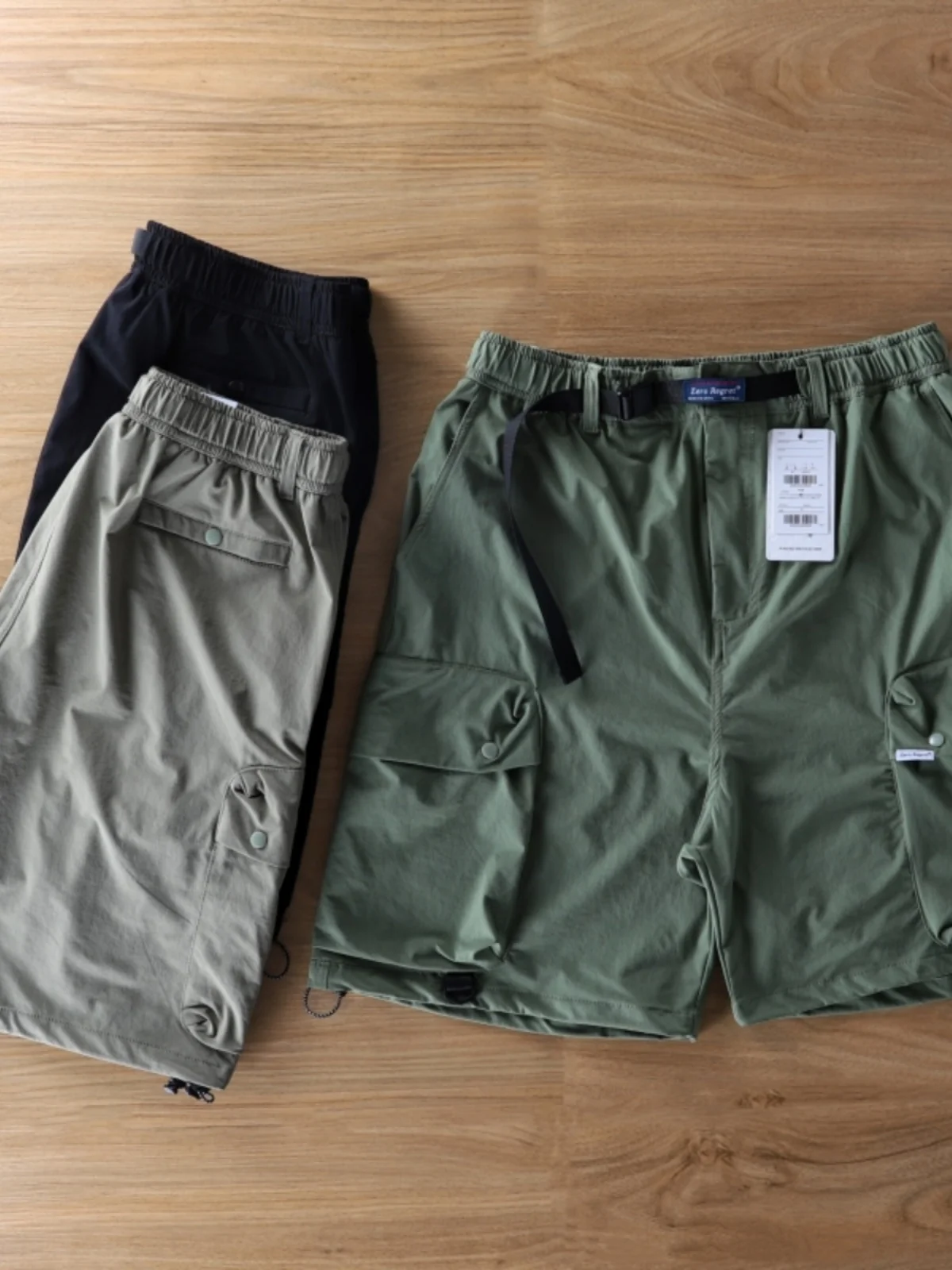 

Qui Dry Elastic Casual Men's orts Five kets Loose Fit Workwear Breathable Summer Youth Faion Straight Leg Trousers