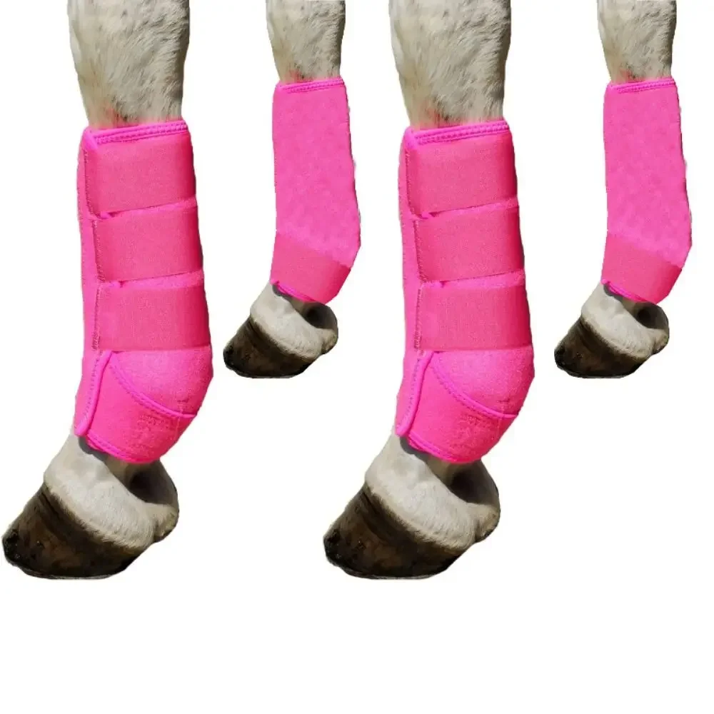4pcs-set-colorful-horse-sport-boots-set-3-size-breathable-medicine-brushing-boots-easy-to-wear-durable-horse-leg-wraps