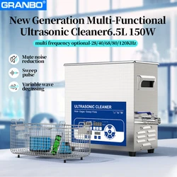 Multi-Frequency Ultrasonic Cleaner 6.5L 150W 28/40/68/80/120KHz Fine Ultrasound Cleaning Device Laboratory Chemical Use