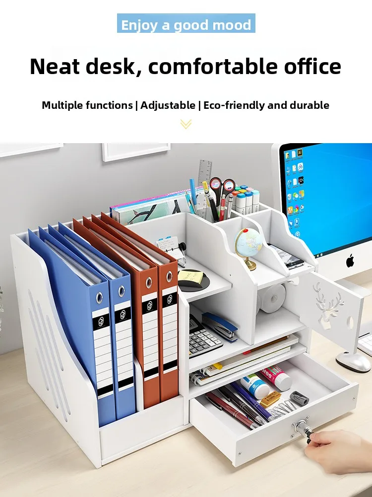 صندوق منظم مكتب كبير، حامل تخزين من Der Supply، صينية أقلام، منظم مستندات متنوع، تصميم Ra Simptic