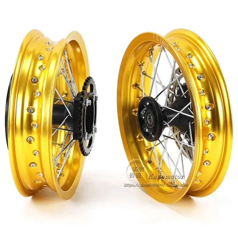 Off road motorcycle wheels, aluminum alloy tires, 2.15x12 inch sprockets, chain discs, 2.50x12 inches