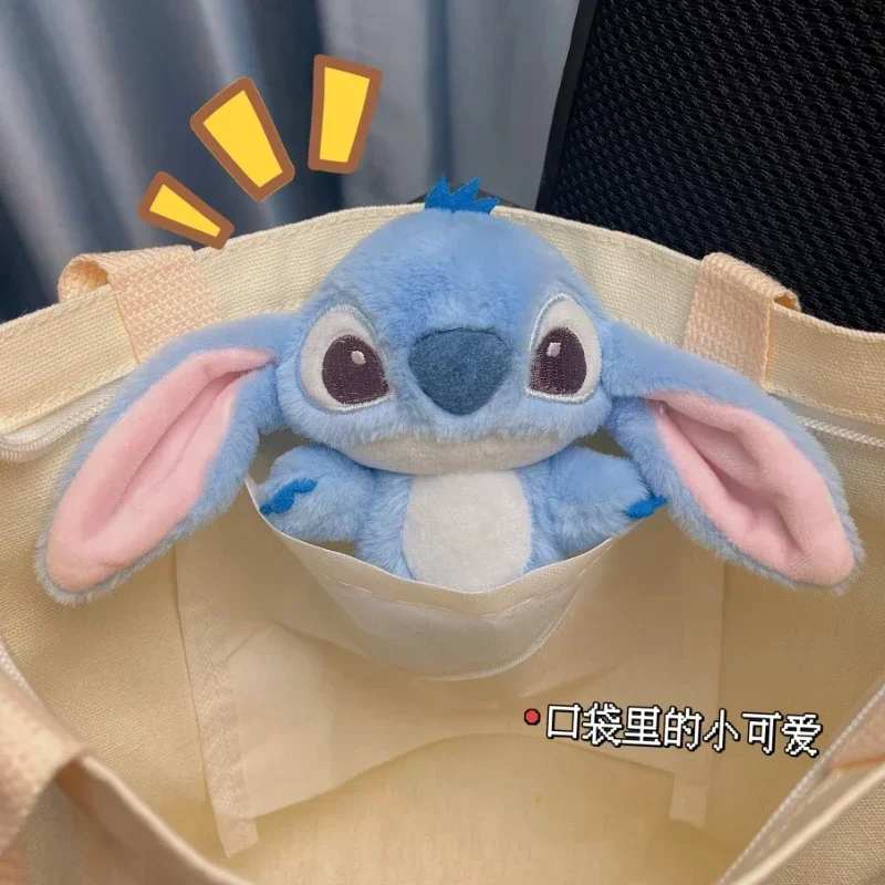 Anime Disney 12cm Stitch and Angel Doll Bag Pendant Cartoon Anime Lilo & Stitch Plushies Keychains Kid Christmas Gifts