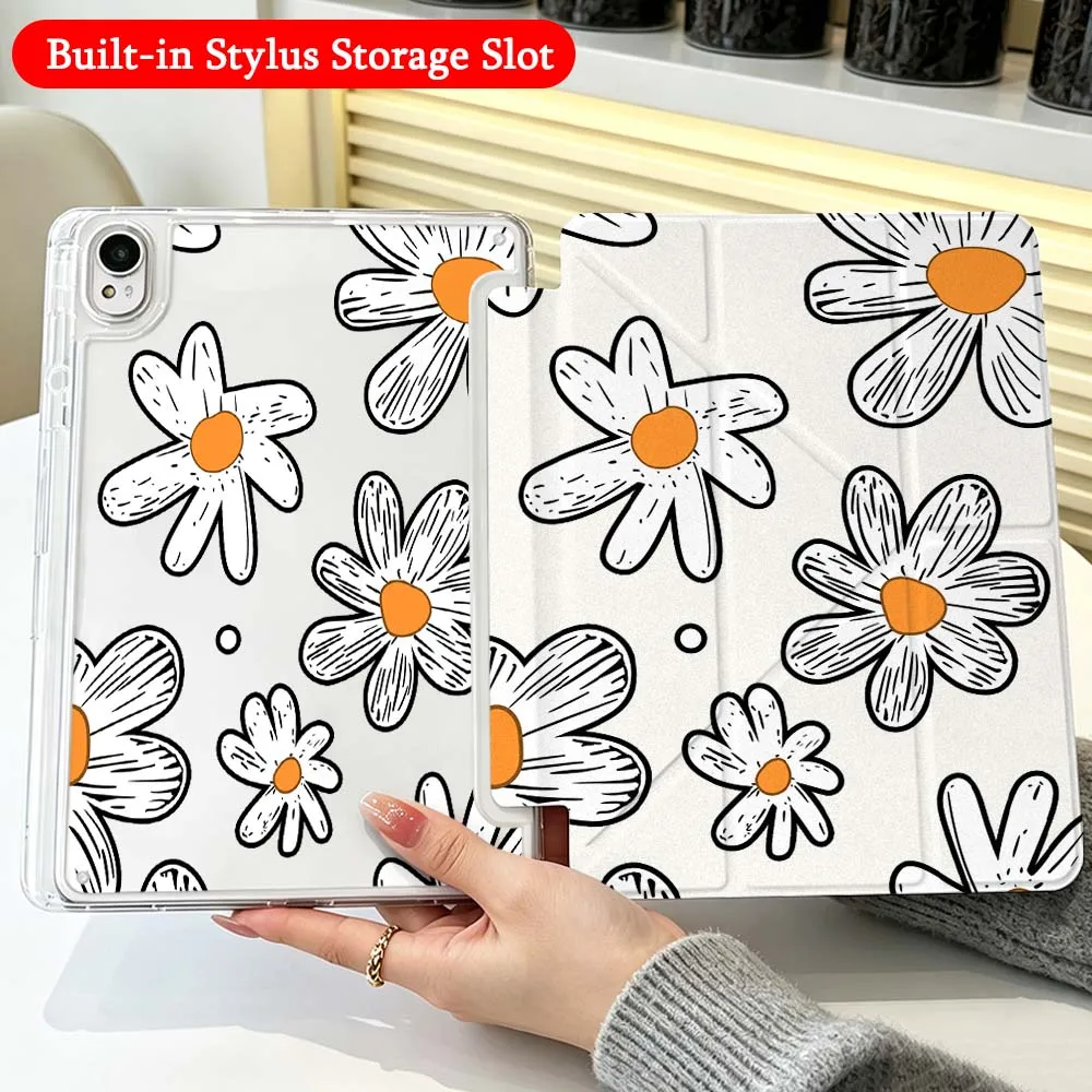 

Luxury Chrysanthemum For Huawei Honor Matepad Pad X10 X9 GT Pro V9 9 Air SE 12X 11.5 11 13.2 11.5s inch Foldable Tablet Case