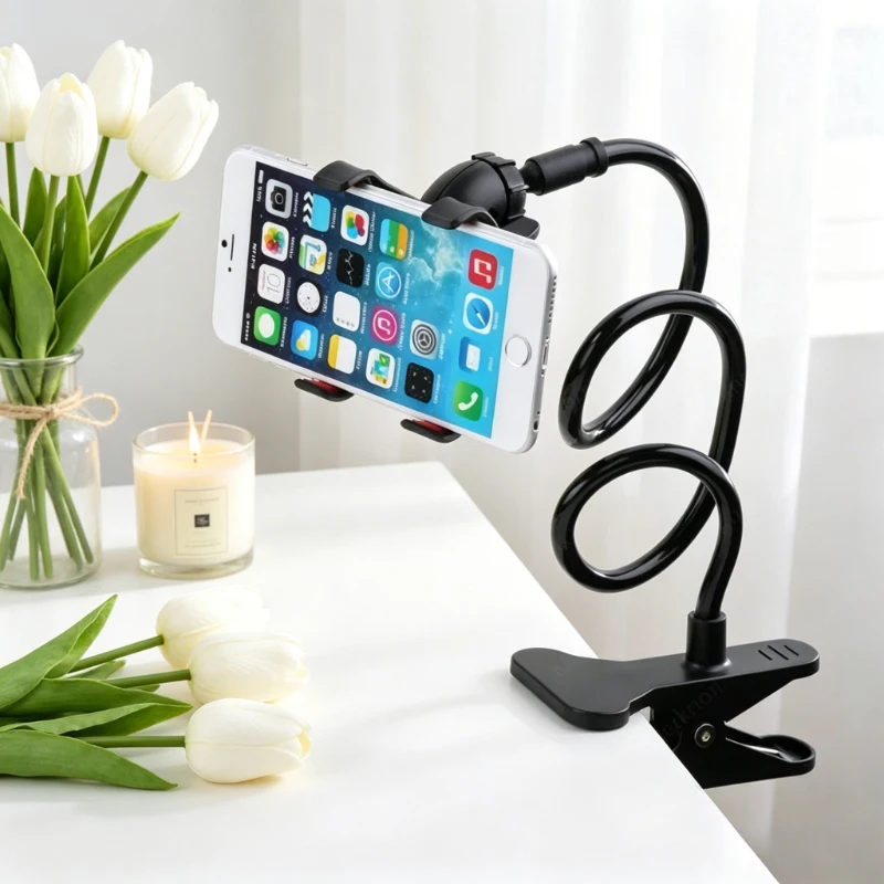 

2PCS Flexible Adjustable Phone Mount, 360 Swivel Lazy Bracket, Widely Compatible Stand for All Types of Smartphones
