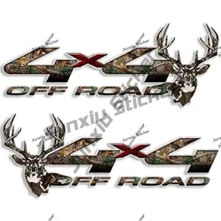 2 Pack 4x4 Off Road Camouflage Truck Decal Sticker Deer Hunting Diesel Pickup Camper Trunk Atv Utv VAN RV SUV Anti Scratch