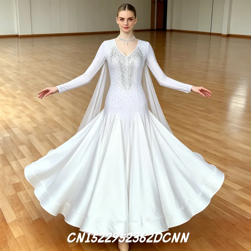Ballroom Dance Competition Dress Standard Rumba Waltz Costume for Dancing Wear Elegant Competition Attire for Women