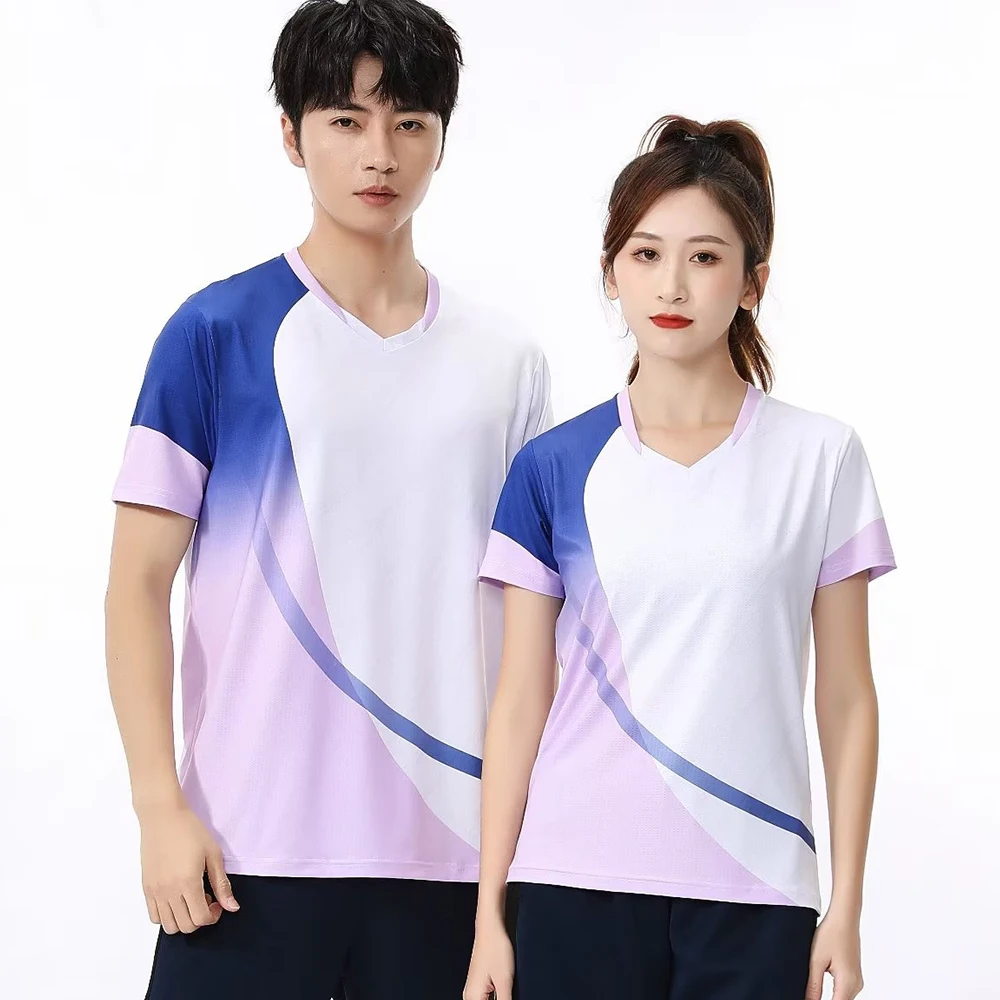 Couple Badminton Shirt Tops Quick-dry Tennis Ping Pong Training Uniform New Arrival Summer Print Table Tennis Jersey Cloth
