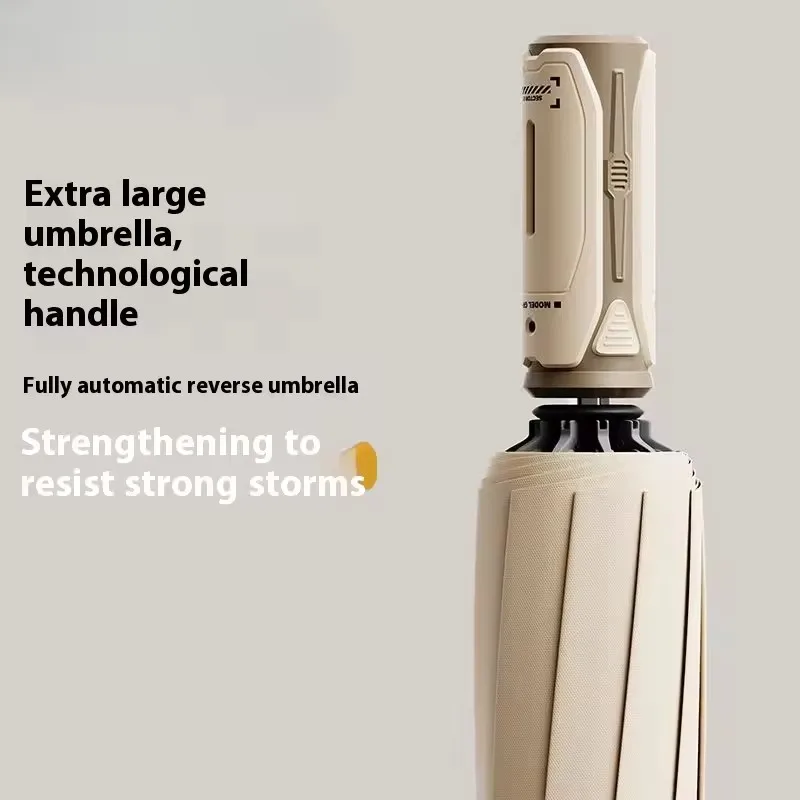 Automatic Reverse Fold Umbrella Step-Close Large Windproof Durable Car-Friendly All-Weather Sun/Rain