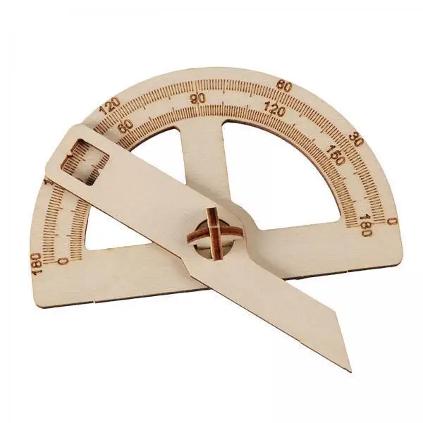 Handcrafted Wooden Angle Ruler Math Teaching Aid Classroom Science Experiment Kit for Children Learning Activities