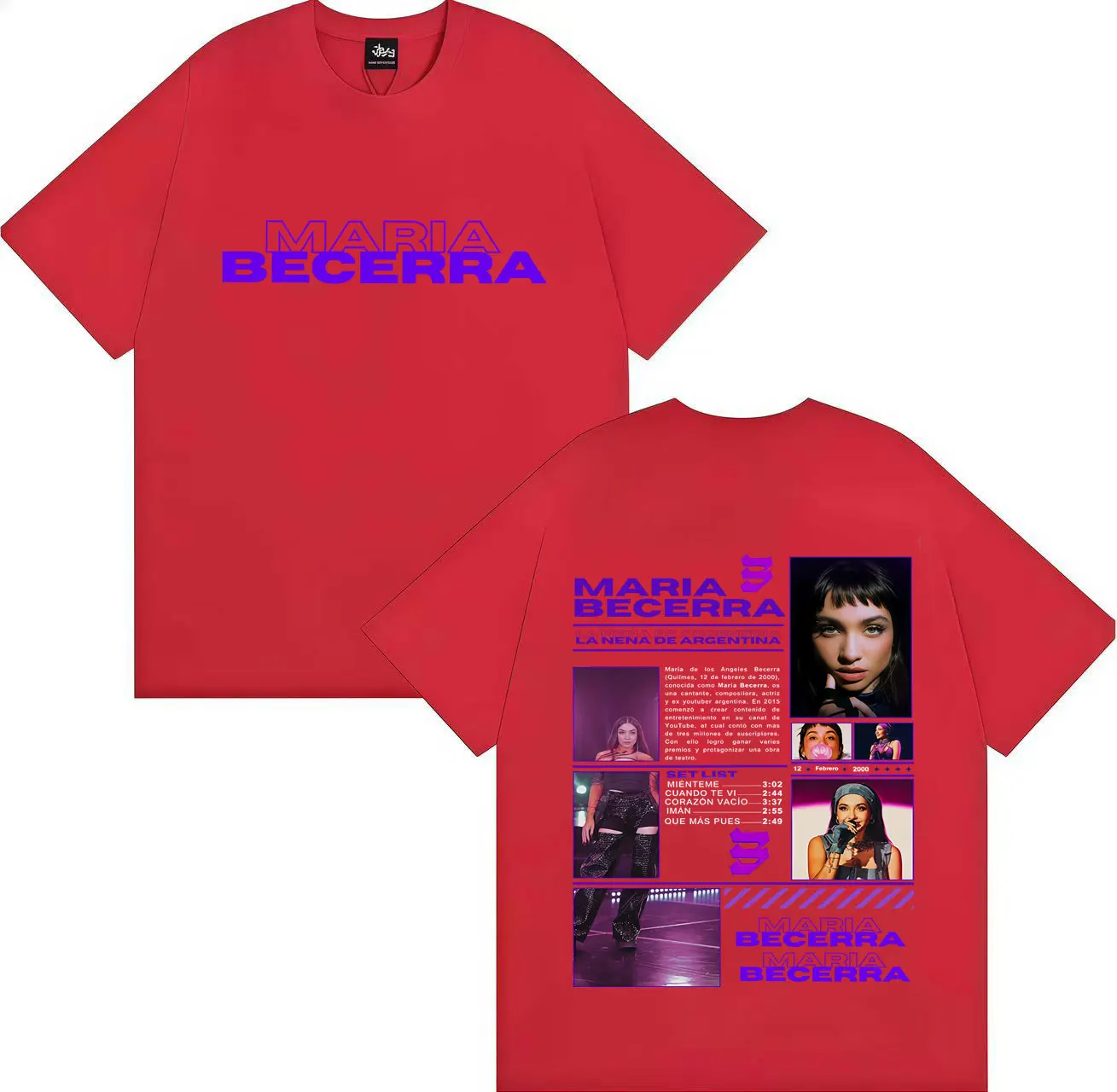 الصيف ماريا بيسيرا لا نينا 2025 جولة Harajuku تي شيرت رجل إمرأة موضة تي شيرت عادية الجمالية المتضخم تي شيرت المراهقين #3