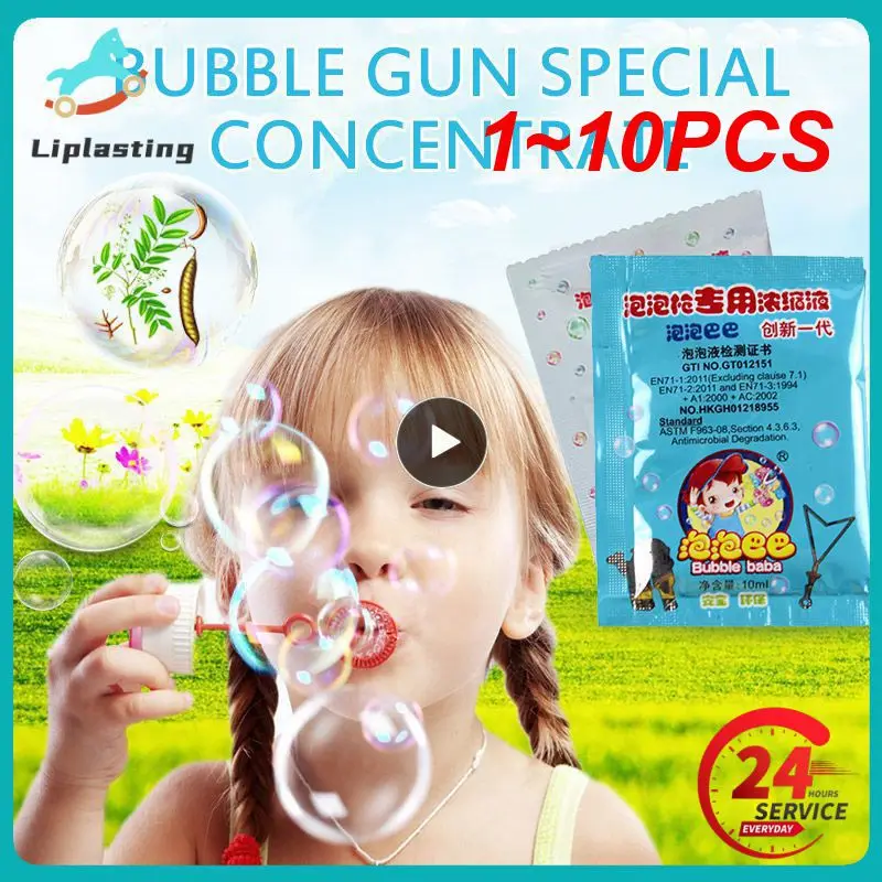 1 ~ 10 Stuks Waterzeep Bubble Vloeibare Bubble Vult Speelgoed Bubbels Waterconcentraat Zeepmaterialen 10Ml Voor Borrelende Pistool Vult Speelgoed